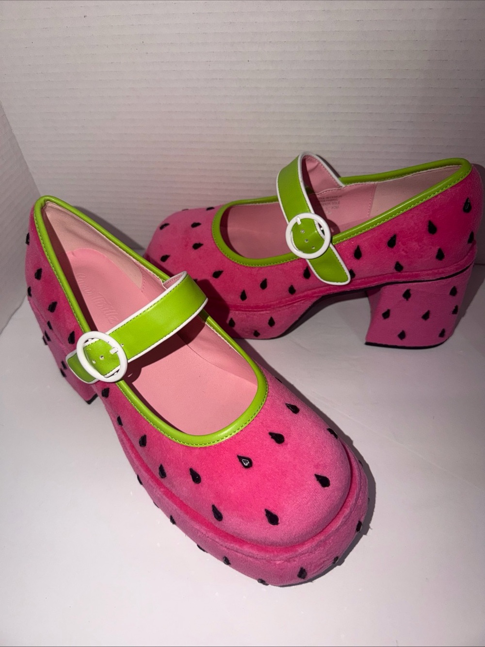 SOLD SOLD Dolls Kill / Sugar Thrillz Watermelon Fruit Fusion Platform Mary Jane - Picture 1 of 9